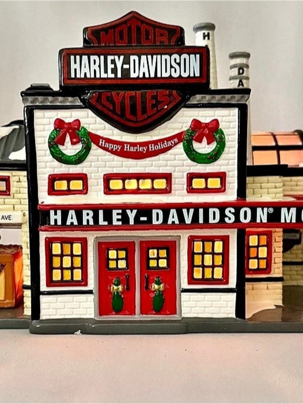 Harley-Davidson Motorcycle Dealership Holiday Village Building Decor